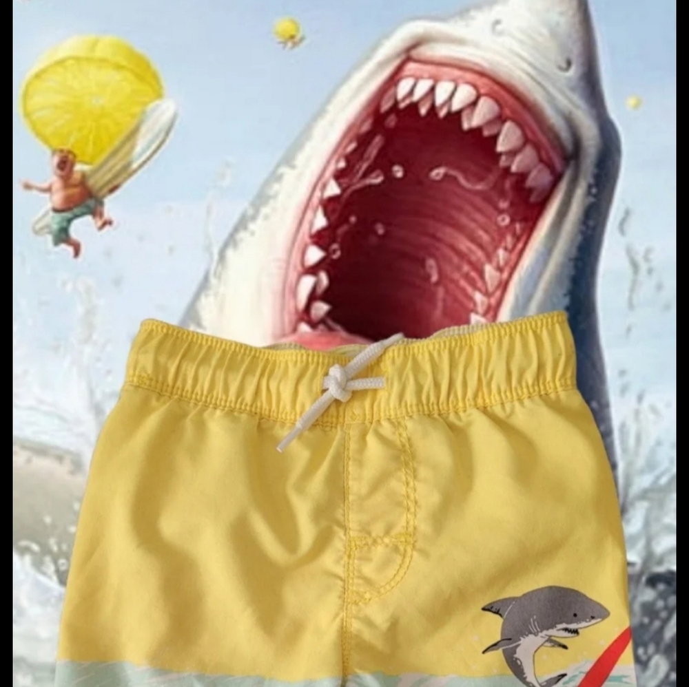 Old Navy Boy's Shark Surfing Swim Trunks